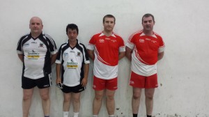 County JD runners up Damien Kelly and Ned Connors, Coolgreany alongside winners Padhraic Roberts and Jim Nolan, Kilmyshall