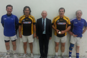 County GMBD winners Stephen and Brendan Murphy, Castlebridge with runners up Eugene English and Billy Rossiter, Ballyhogue and County Chairperson,Tom Rossiter