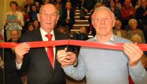 Two stalwarts of the game in Sligo, Mike Kelly and Paddy Walsh cut the tape to declare the court open at Collooney