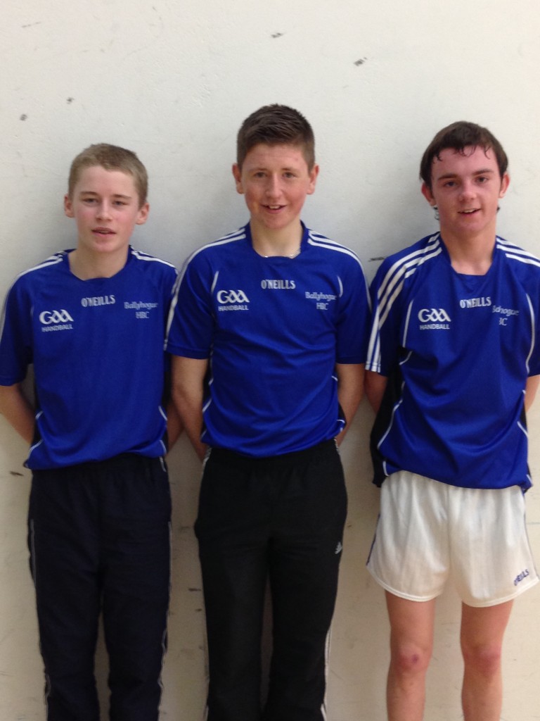 Colm Parnell, Anthony Butler and Liam Rossiter U15S, U16S, U17S 