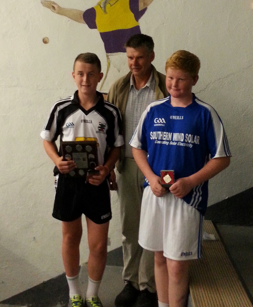 Cian Browne, Coolgreany and Dean O'Neill, Ballymitty after the boys under 13 singles final