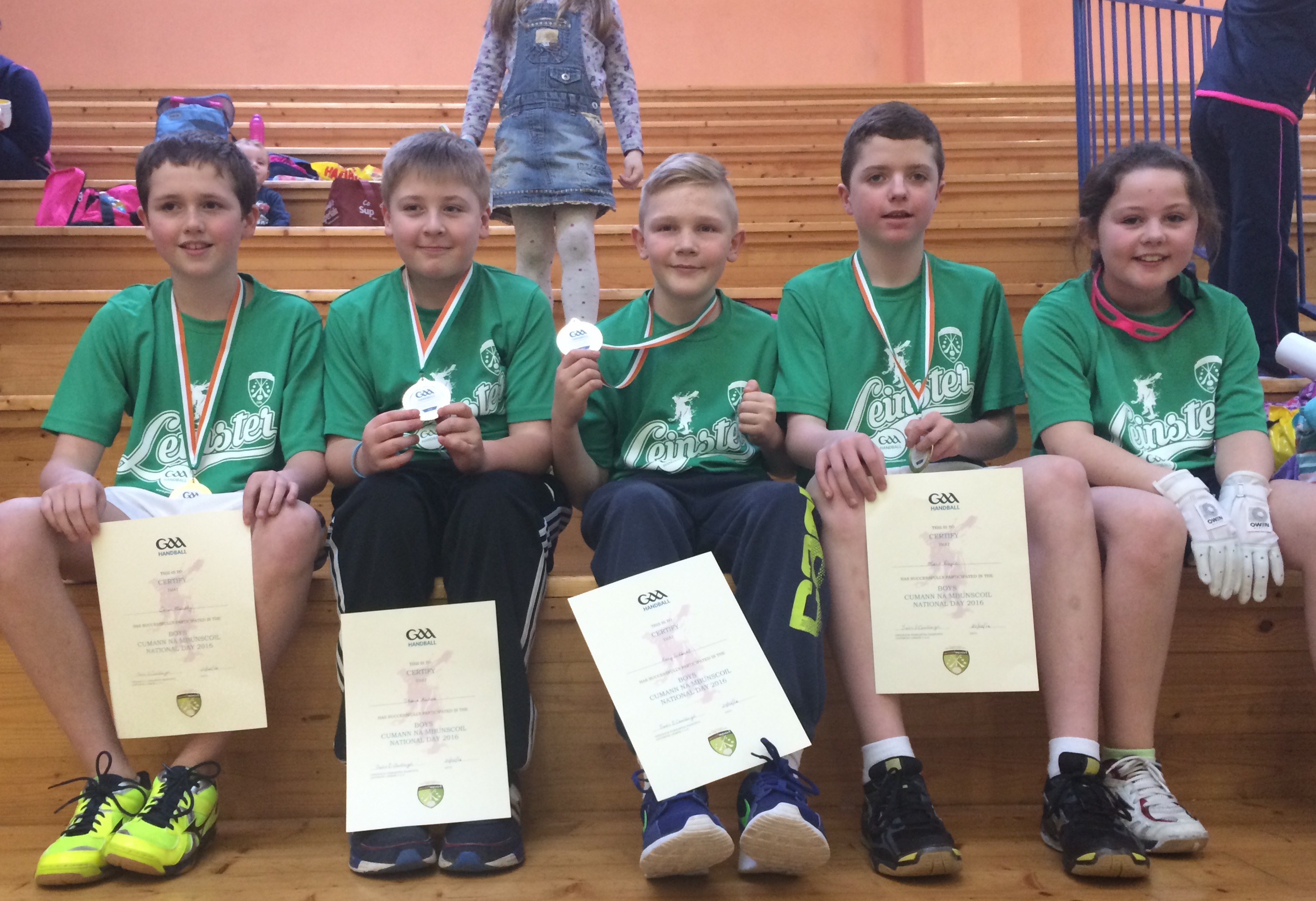 Wexford's county and Leinster Cumann na mBunscoil champions Rory Gilbert, Mark Doyle, Jody Keeling, Conor Murphy & Shane Kehoe were in sparking form at the national finals at Kingscourt on Saturday last.