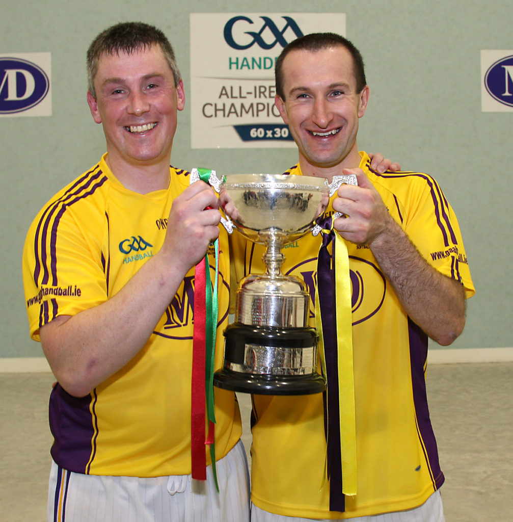Goff with Colin Keeling after their All Ireland senior doubles win in 2011.